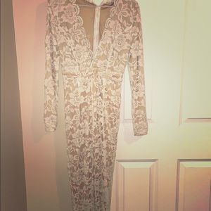 White And Cream Sexy jumpsuit